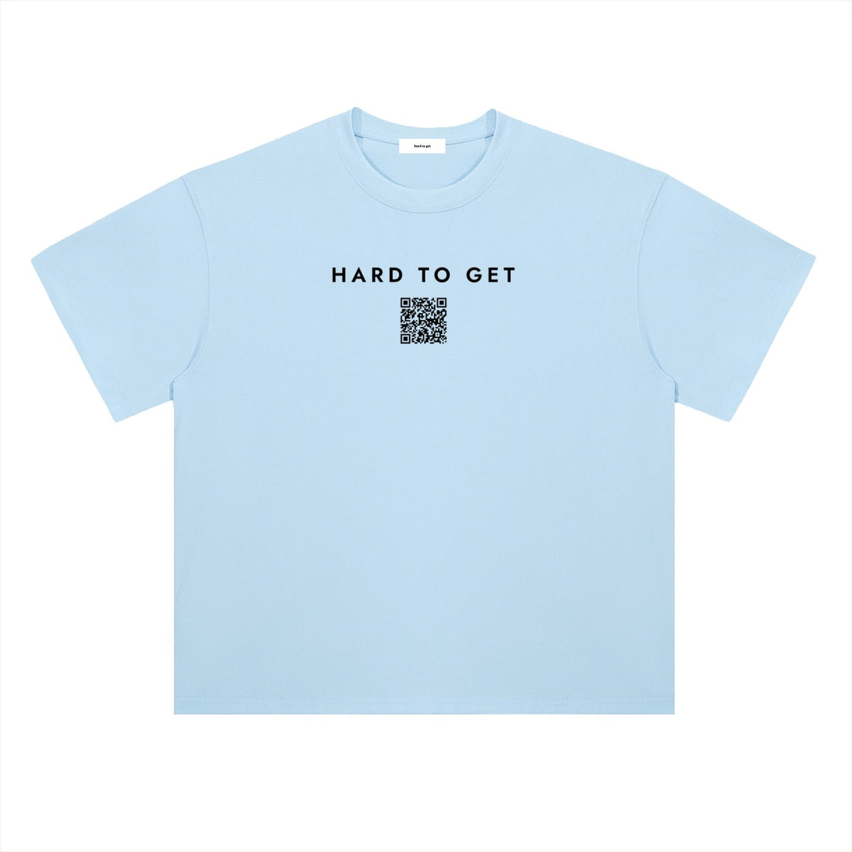 Hard to Get tee in Sky Blue, front