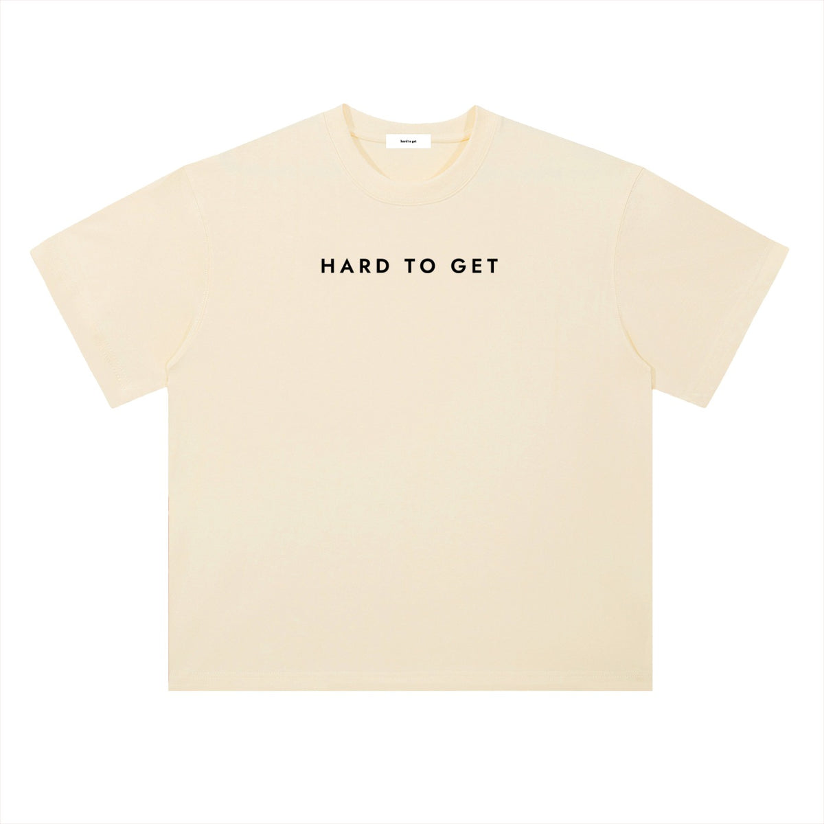 Very Hard to Get tee in Cream, front