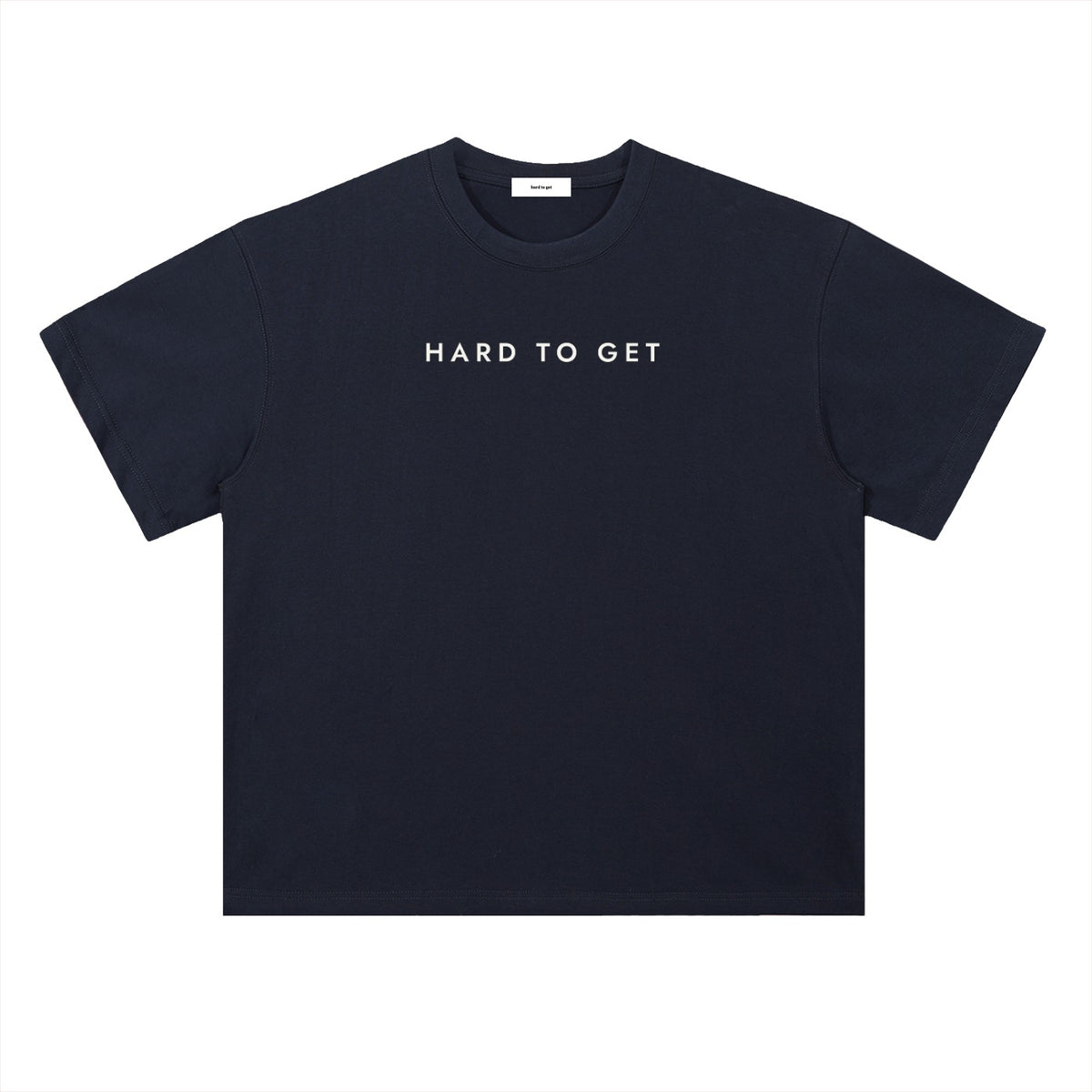 Very Hard to Get tee in Navy, front